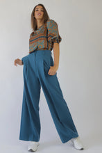 Load image into Gallery viewer, Wide-leg Teal Trousers
