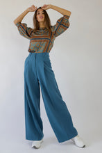 Load image into Gallery viewer, Wide-leg Teal Trousers
