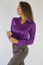 Load image into Gallery viewer, Purple Classic Shirt Blouse
