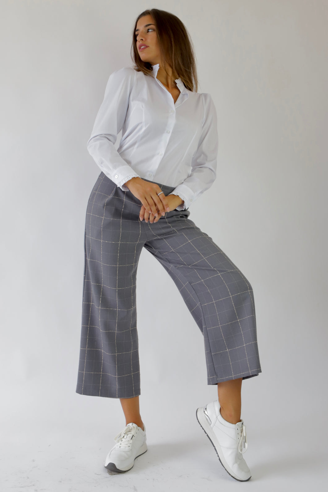 Wide-leg Cropped Trousers