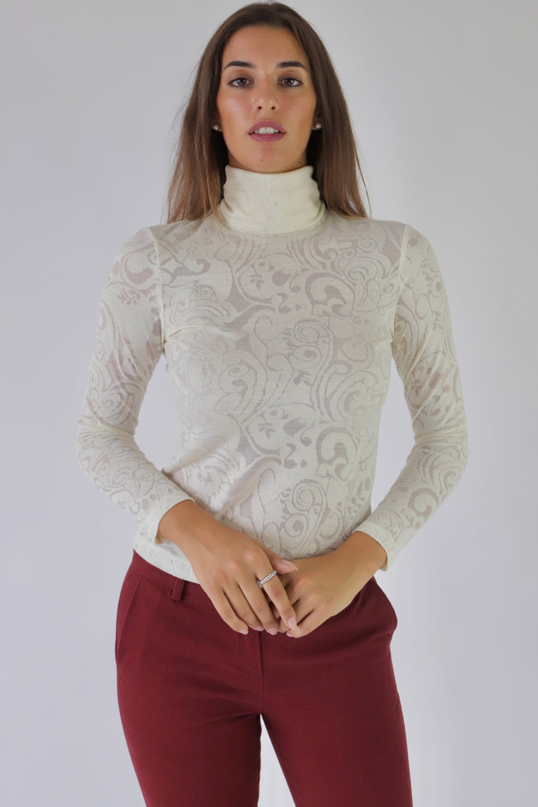 Lace-effect White Top