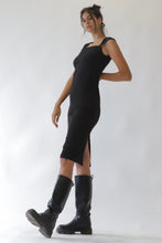 Load image into Gallery viewer, Midi Length Dress Black With A Square Neckline
