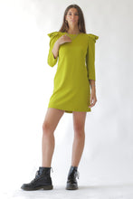 Carica l&#39;immagine nel visualizzatore di Gallery, Padded Shoulder Gathered Dress Lime Green
