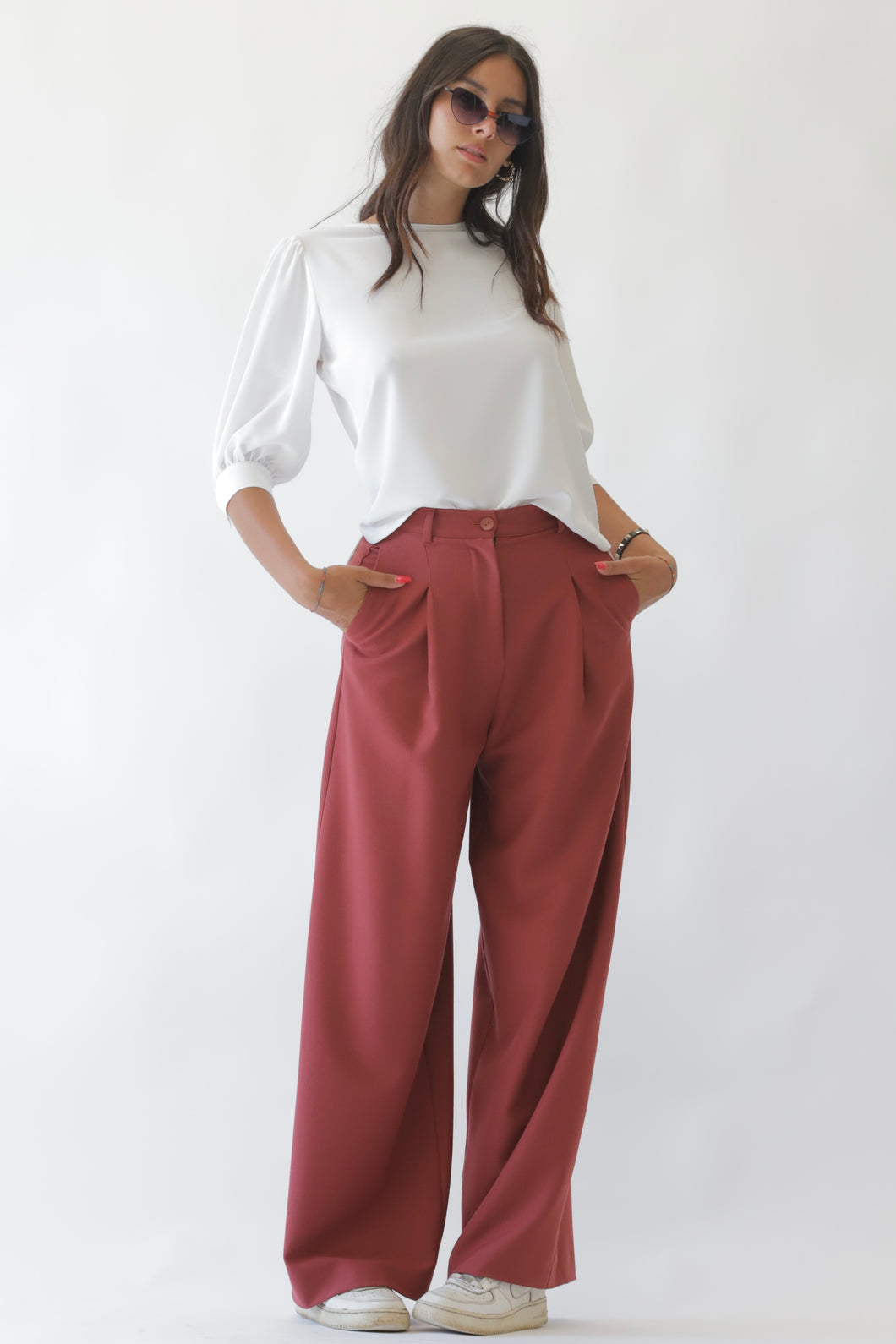 Wide Leg Pence Trousers Burnt Ochre