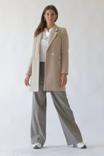 Load image into Gallery viewer, Double-breasted Tailored Coat Beige
