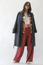 Load image into Gallery viewer, Faux Leather Trench Coat Black
