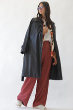 Load image into Gallery viewer, Faux Leather Trench Coat Black
